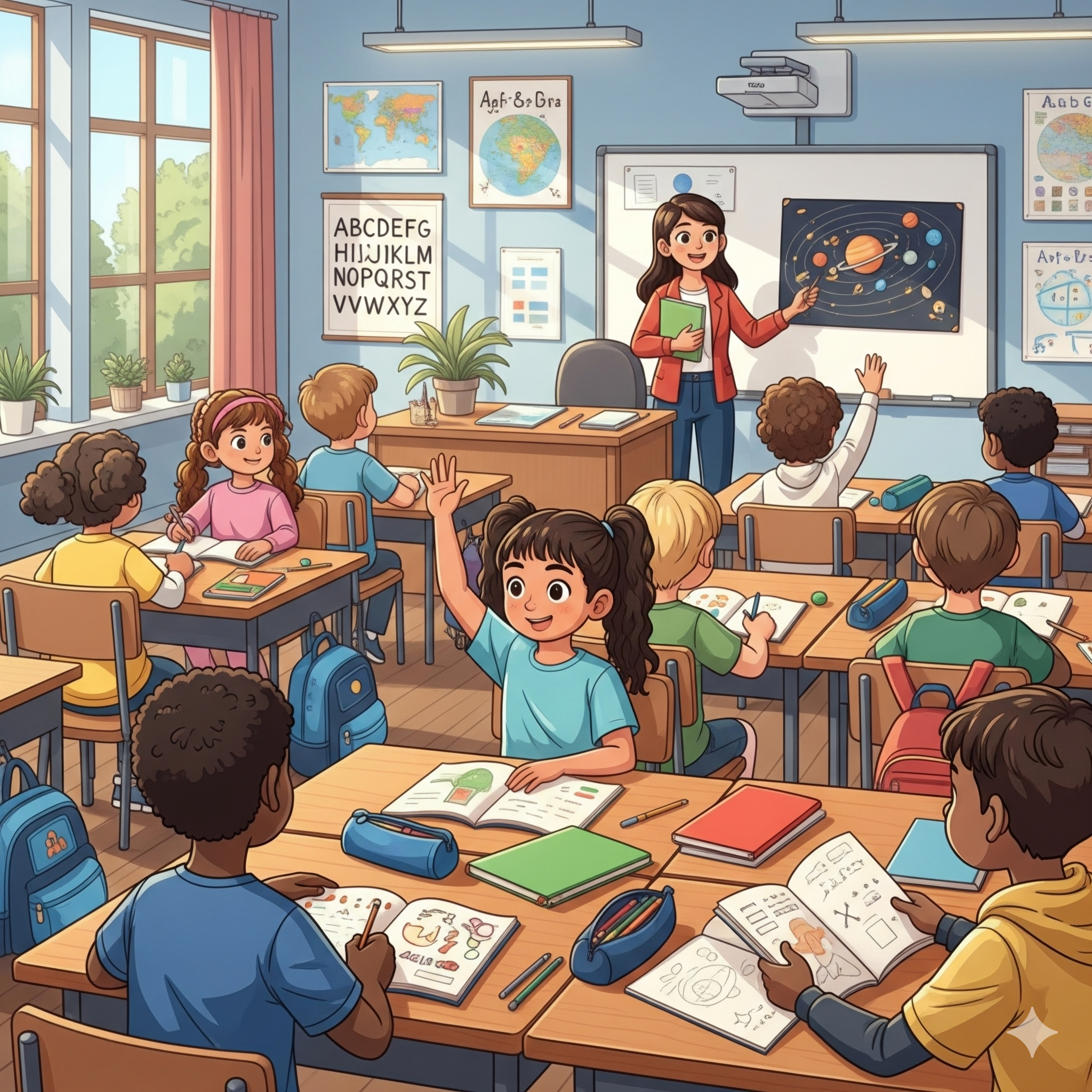 Students attending class and tracking attendance percentage for academic success